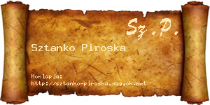 Sztanko Piroska névjegykártya